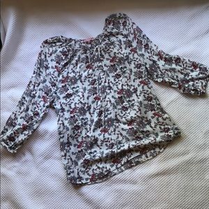 Patterned peasant top
